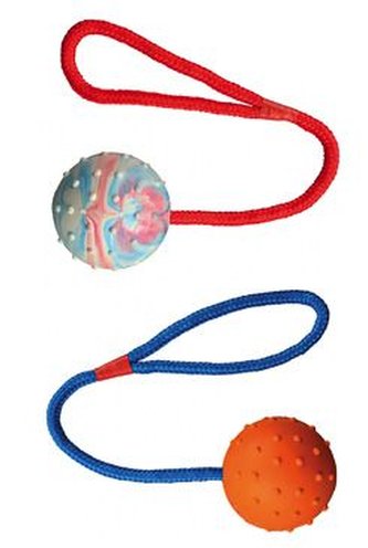 Vrhacia lopta hrboľatá na šnúre 6cm/30cm