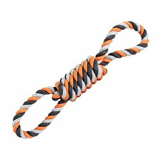 Přetahovadlo HipHop bavlněná osmice, šedá, tm.šedá, oranžová - 30cm, 130g