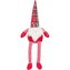 Vánoční skřítek červený, dlouhé nohy, zvuk, 40cm