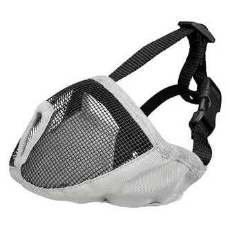 Náhubek pro krátkonosá plemena, polyester XS-S 23 cm šedý