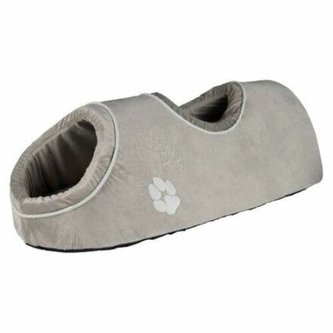 Plyšová kukaň NICA, dlouhá, dva otvory 35x30x80 cm, šedá - DOPRODEJ