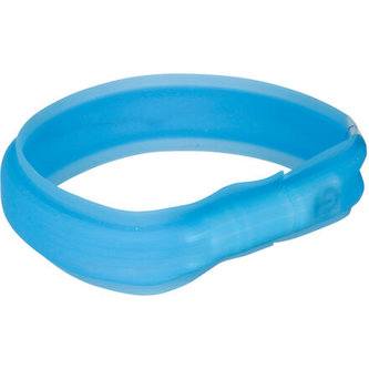 USB svítící obojek PLOCHÝ M-L 50cm/30 mm modrý (RP 2,10 Kč)