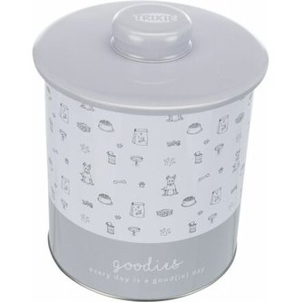 Soft Snack mix 1 kg měkkých pamlsků v kovovém zásobníku,  ø 14 × 17 cm, šedá