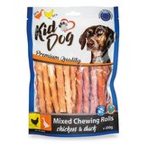 KIDDOG mix buvolích tyčinek s kuřecím a kachním masíčkem - 8 mm/12 cm 250 g