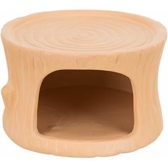Keramický domek Tree Trunk - pařez, pro křečky,  11 x 6 x 10 cm, terakota