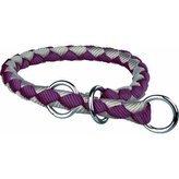 Nylonový obojek kulatý CAVO - fialovo/stříbrná DOPRODEJ - L:47-55cm/18mm