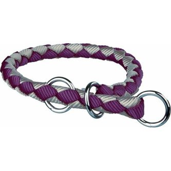 Nylonový obojek kulatý CAVO - fialovo/stříbrná DOPRODEJ - L:47-55cm/18mm