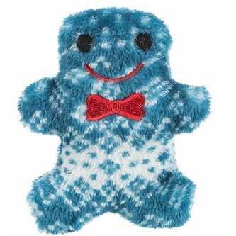 Vánoční plyšová figurka modrá myš, hvězda, perníček, 8-10cm