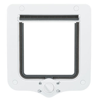 Priechodné dvierka pre mačku, 4-cestné, 20x22cm, biela