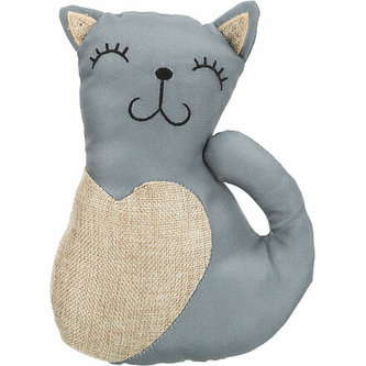 Kočka XXL, juta/polyester, 22cm