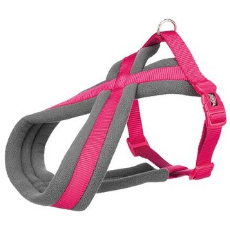 Nylonový postroj PREMIUM podšitý - fuchsie - M-L:hruď:50-90cm/25mm