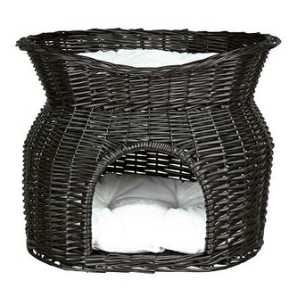 Proutěná bouda s odpočívadlem černá 54x43x37cm TRIXIE