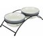 Set keramických misiek so stojanom 2 × 0,3 l / ø 12 cm šedo/biela