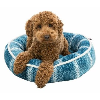 Vánoční pelech LUMI, kulatý, modro-bílý,  ø 50cm