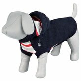 Tmavě modrá vlněná vesta s náplety ASSISI - DOPRODEJ - M: 50cm, hruď: 56cm