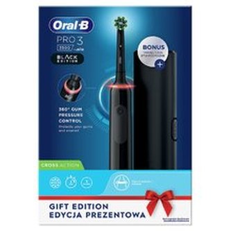 Oral B Elektrický zubní kartáček Pro3 3500 Black CrossAction s cestovním pouzdrem unisex