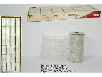 Organza bílá glitter 12x270 cm