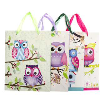Taška dárková sovičky 26x10x32 cm