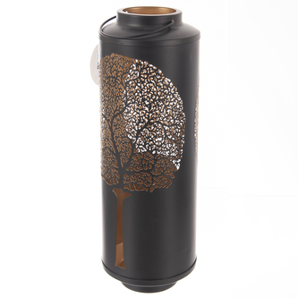 Svícen kov černý ORIENTAL 14x14x40 cm