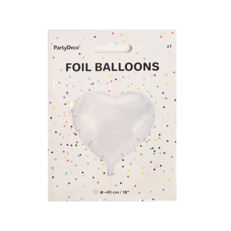 Balónek fólie srdce bílý 45 cm