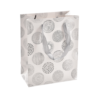 Taška dárková mandala bílá 26x12x32 cm