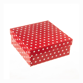 Krabica darčeková papier bodka 18x18x7 cm
