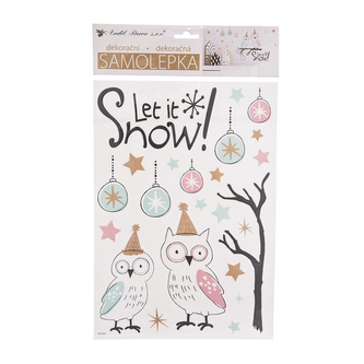 Samolepky vánoční sovy 25x42 cm