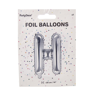 Balónek fólie písmeno H stříbrný 35 cm
