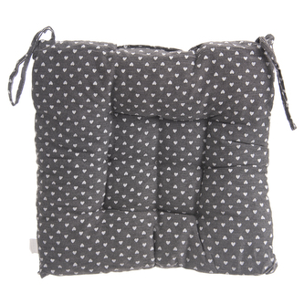Podsedák na židli šedý srdce 40x40x4 cm
