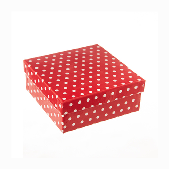 Krabica darčeková papier bodka 16x16x6 cm