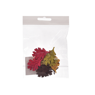 Přízdoba dřevo list 12 ks 4 cm