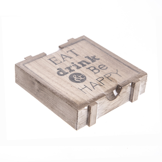 Podtácok drevo 4 ks 12x12x3cm