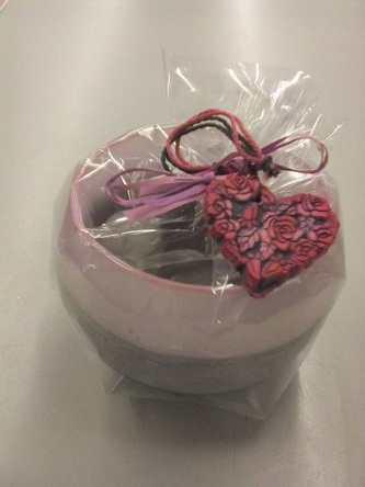 Svíčka-lampion rustic merci šedo-růžová pr. 12 cm