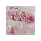 Ubrousek Roses in a Cup TETE 20 ks 33x33 cm