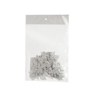 Přízdoba dřevo anděl hvězda bílý 50 ks 2x2 cm