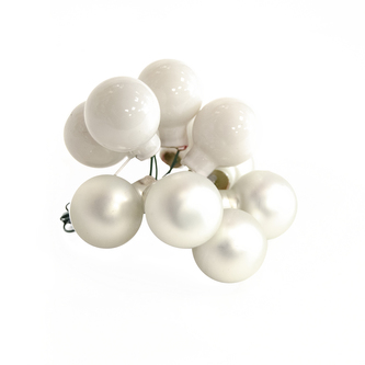 Přízdoba UH koule vánoční bílá 10 ks pr. 2 cm