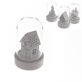 Svícen sklo LED 6x6x9 cm