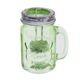 Svícen sklo STRAW zelený 11x8x14 cm