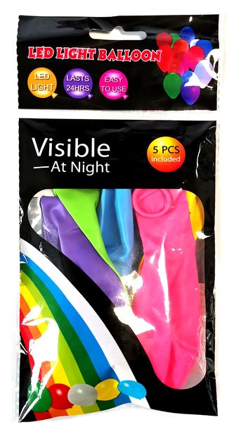 Balónik latex LED 5 ks