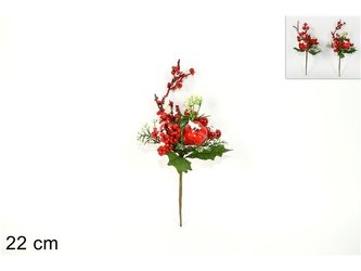 Přízdoba UH větvička jeřabiny mix 22 cm