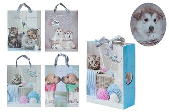 Taška dárková štěně/kotě 26x10x32 cm