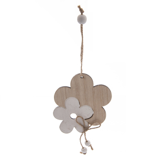Květina dřevo závěsná korálek 10 cm