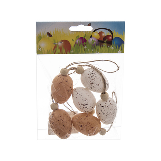 Vajíčko velikonoční UH závěs. korálek 6 ks 4 cm