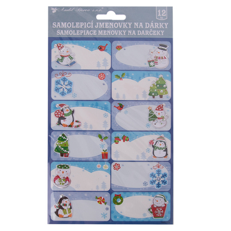 Jmenovka na vánoční dárky 12 ks 14x21 cm