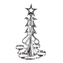 Svícen kov stromeček 4 svíčky stříbrný 28x19 cm