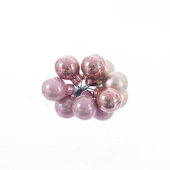 Přízdoba UH koule vánoční růžová 10 ks pr. 2 cm