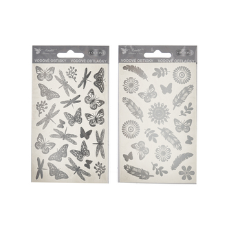 Obtisky vodové na kamínky stříbrné 9x15 cm