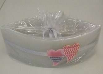 Svíčka-lampion loďka two hearts šedá 26,5x9,5 cm