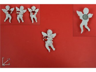 Anděl ker. bílý magnet 5x7 cm