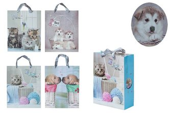 Taška dárková štěně/kotě 18x10x23 cm